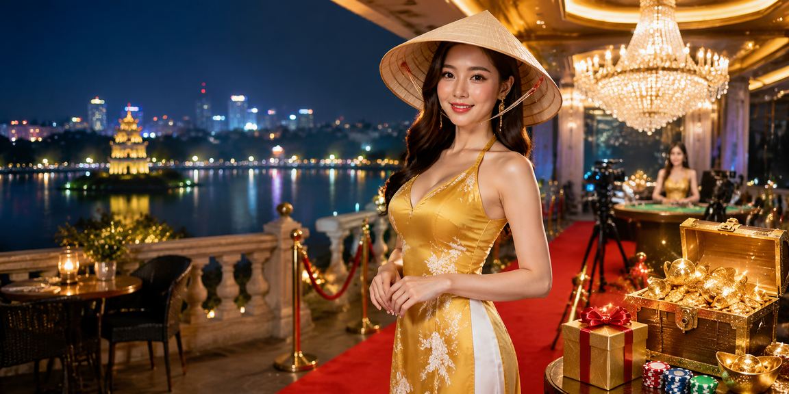Người dùng Hà Nội tìm hiểu bonus VIP với hình ảnh nón lá truyền thống Việt Nam