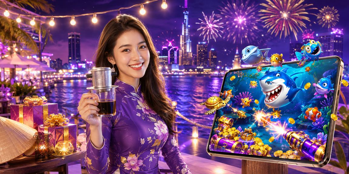 Người chơi tại TP HCM thư giãn với game bắn cá và cà phê trong không gian nội địa