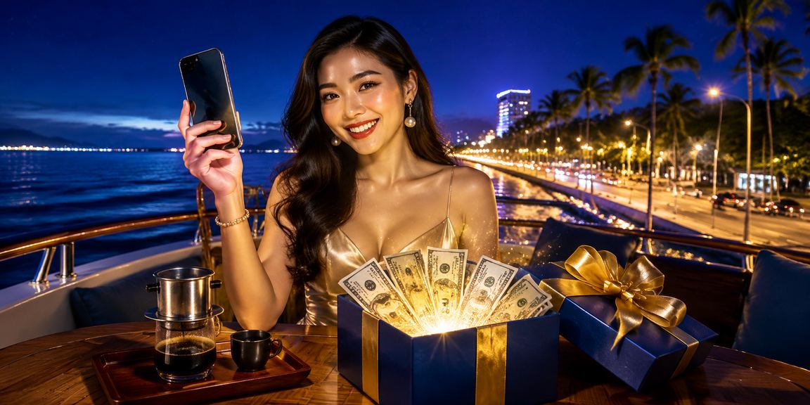 Người dùng Phan Thiết nhận thưởng casino qua điện thoại bên tách cà phê